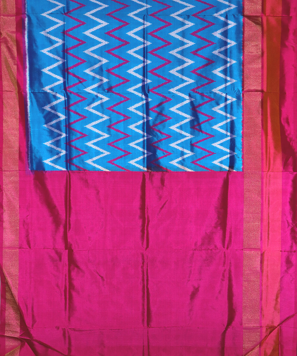 Steel blue color handloom silk saree