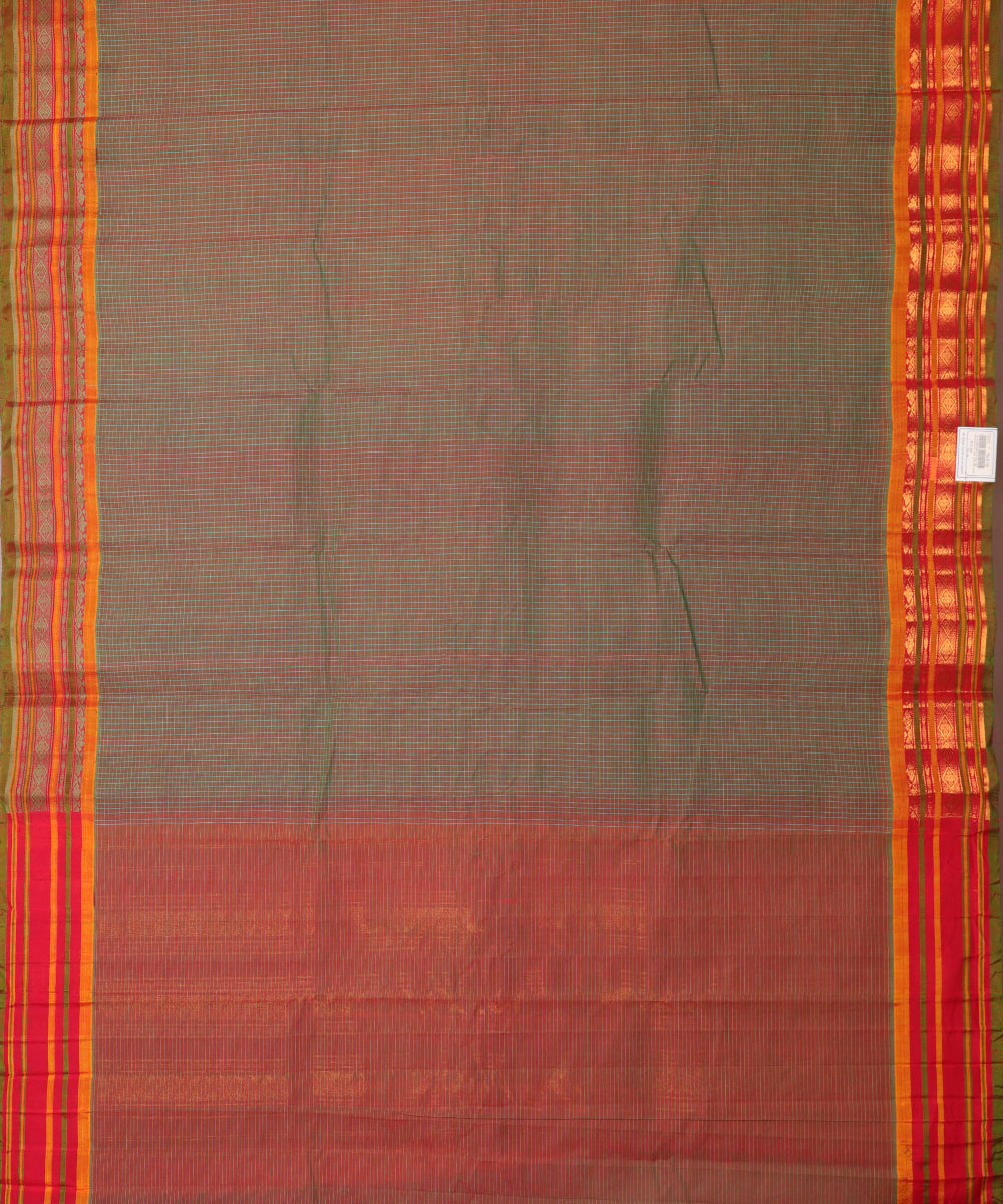 Multi-shade handloom Gadwal cotton saree