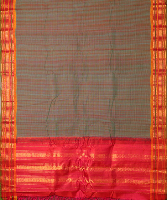 Multi-shade handloom Gadwal cotton saree