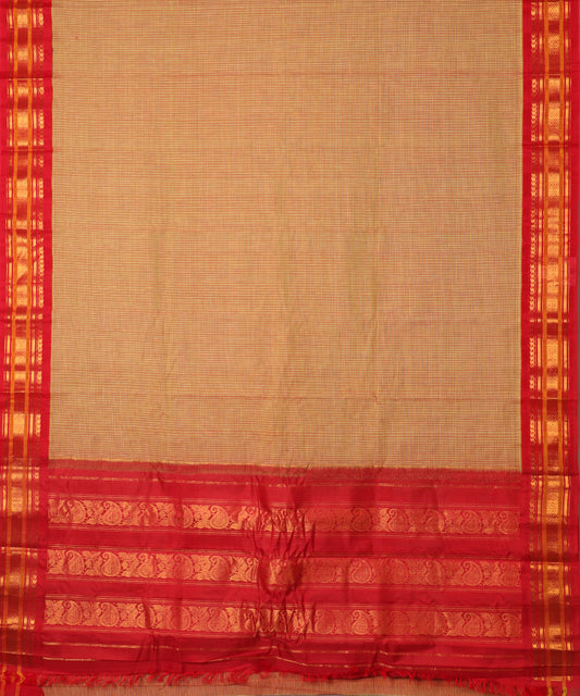 Multi-shade handloom Gadwal cotton saree