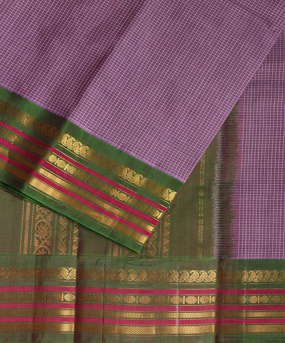 Royal violet color handloom Gadwal cotton saree