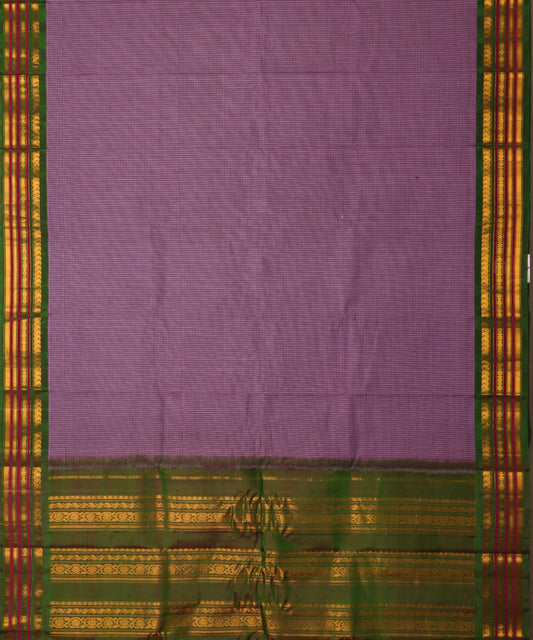 Royal violet color handloom Gadwal cotton saree
