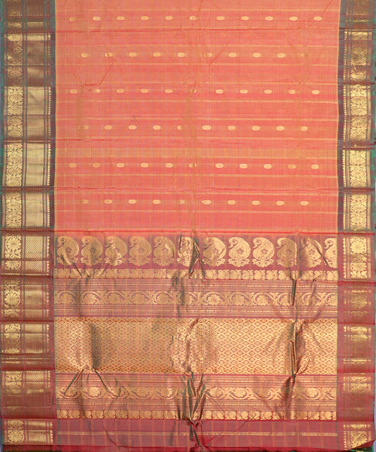 Multi-shade Handloom Gadwal sico saree