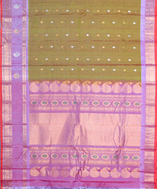 Multi-shade Handloom Gadwal sico saree