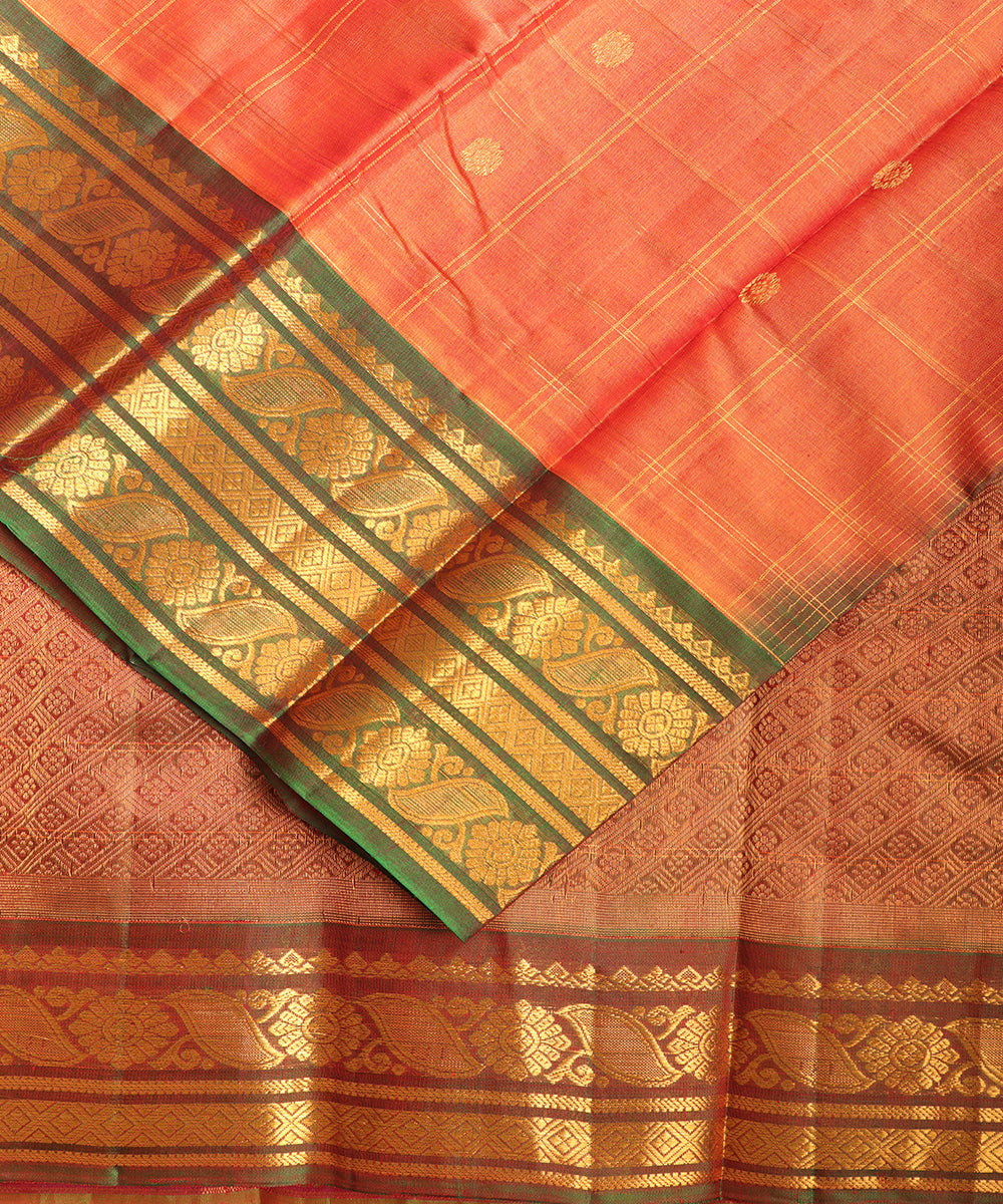 Multi-shade Handloom Gadwal sico saree