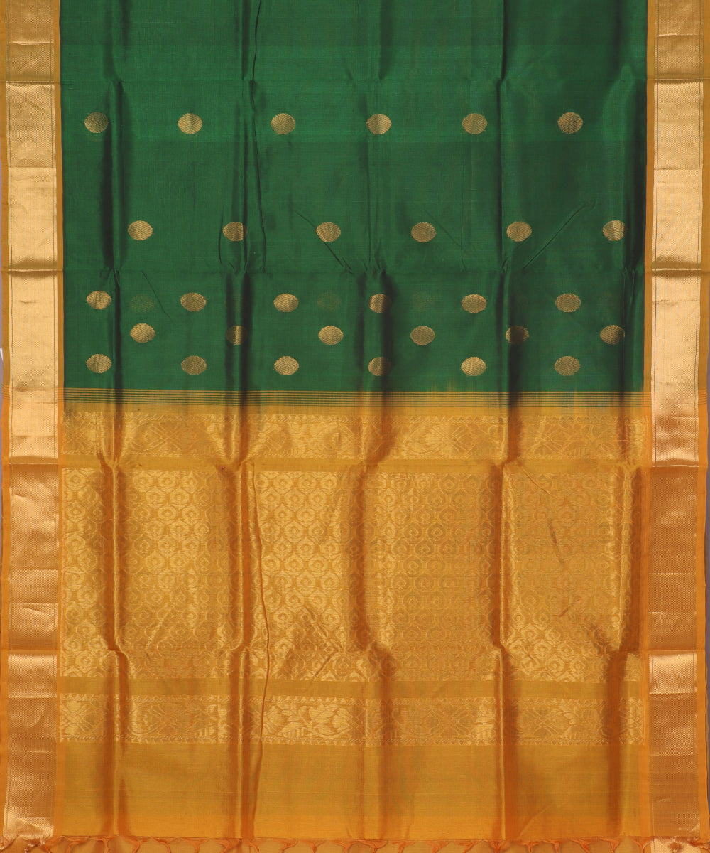 Sacramento green color handloom madhavaram sico saree
