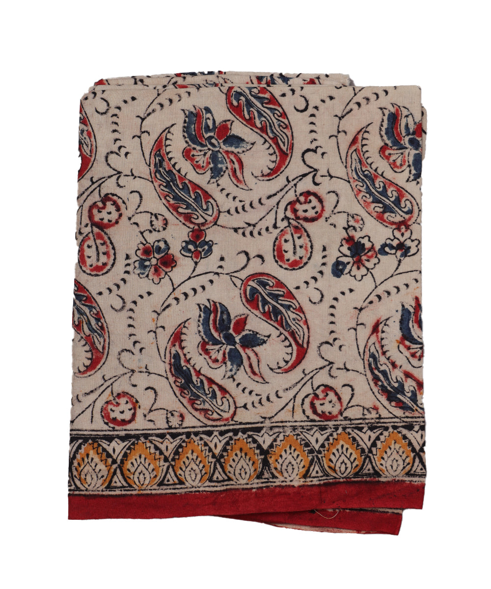 Beige handloom Kalamkari lungies