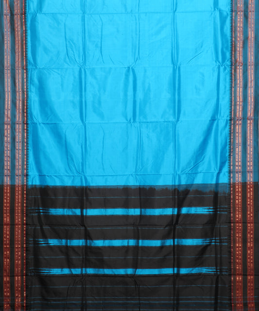 Olympic blue color handloom Narayanpet silk saree