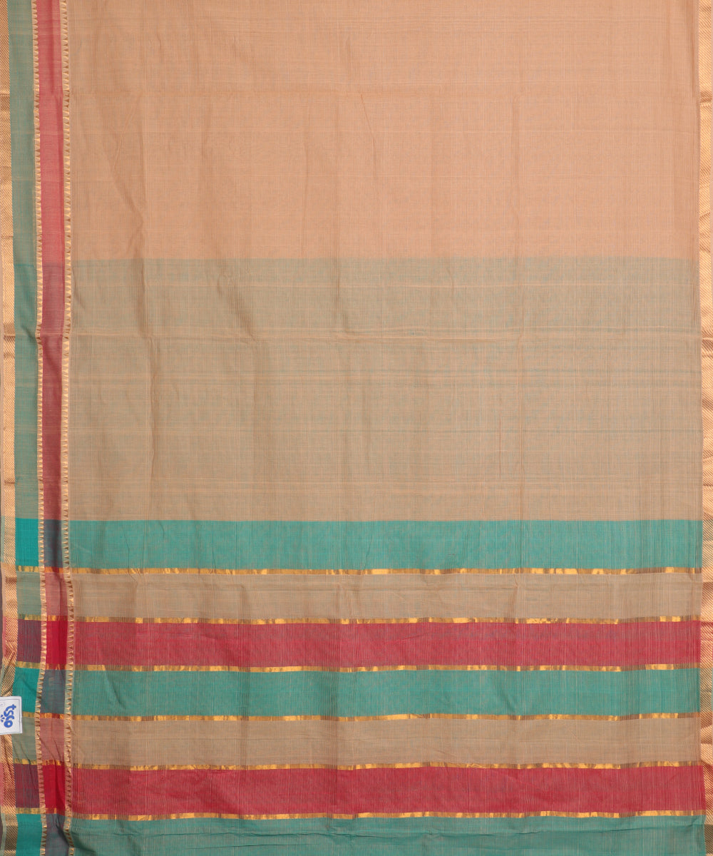 Sepia color handloom mangalagiri cotton saree