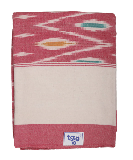 Raspberry color handwoven pochampally single cot bedsheet