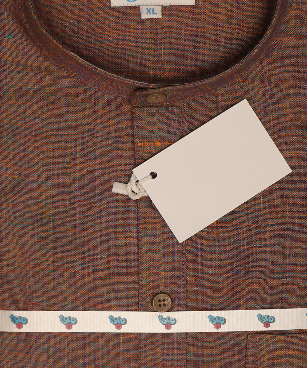 Handloom Men’s Khadi Short Kurta – Half Sleeves