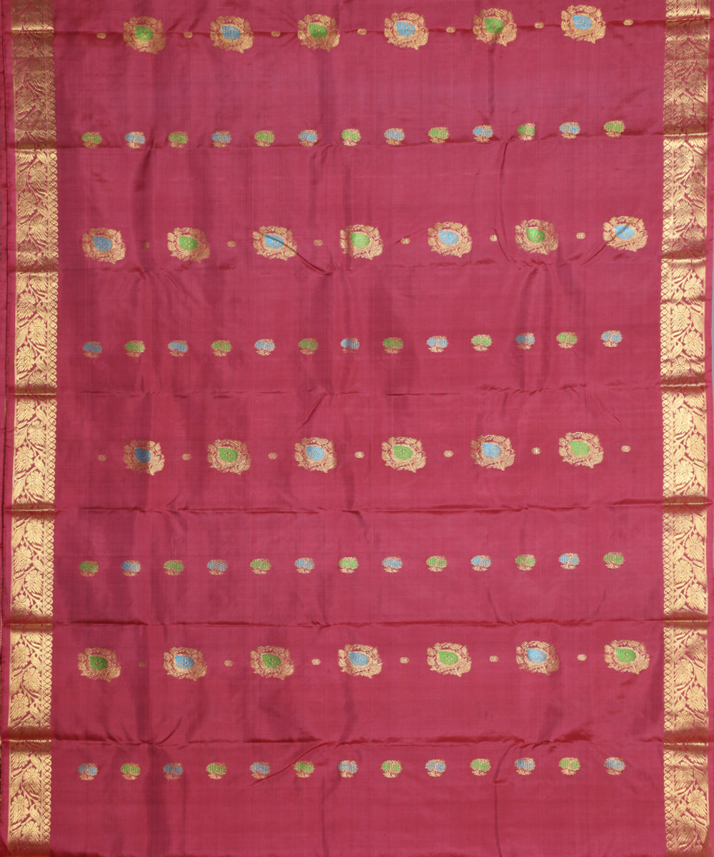 Usa flg red handloom pitambari silk saree