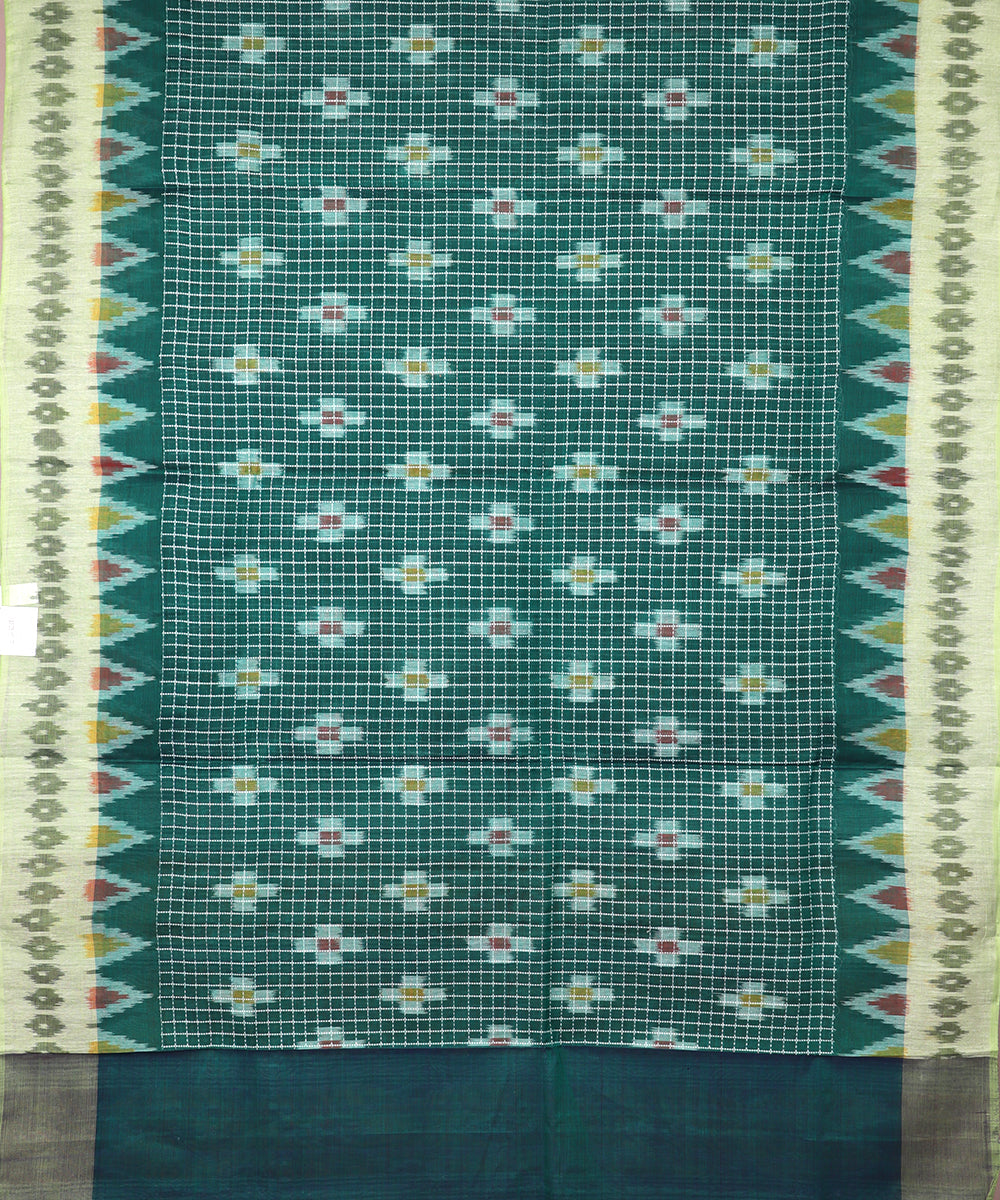 Green color pochampally mercerised muthyampet cotton saree