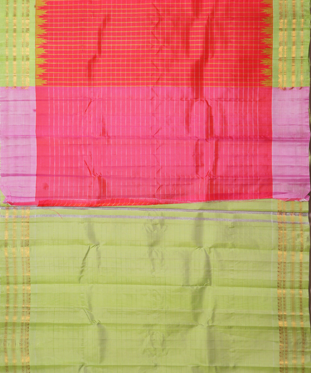Imperial red color handloom Gadwal Silk saree