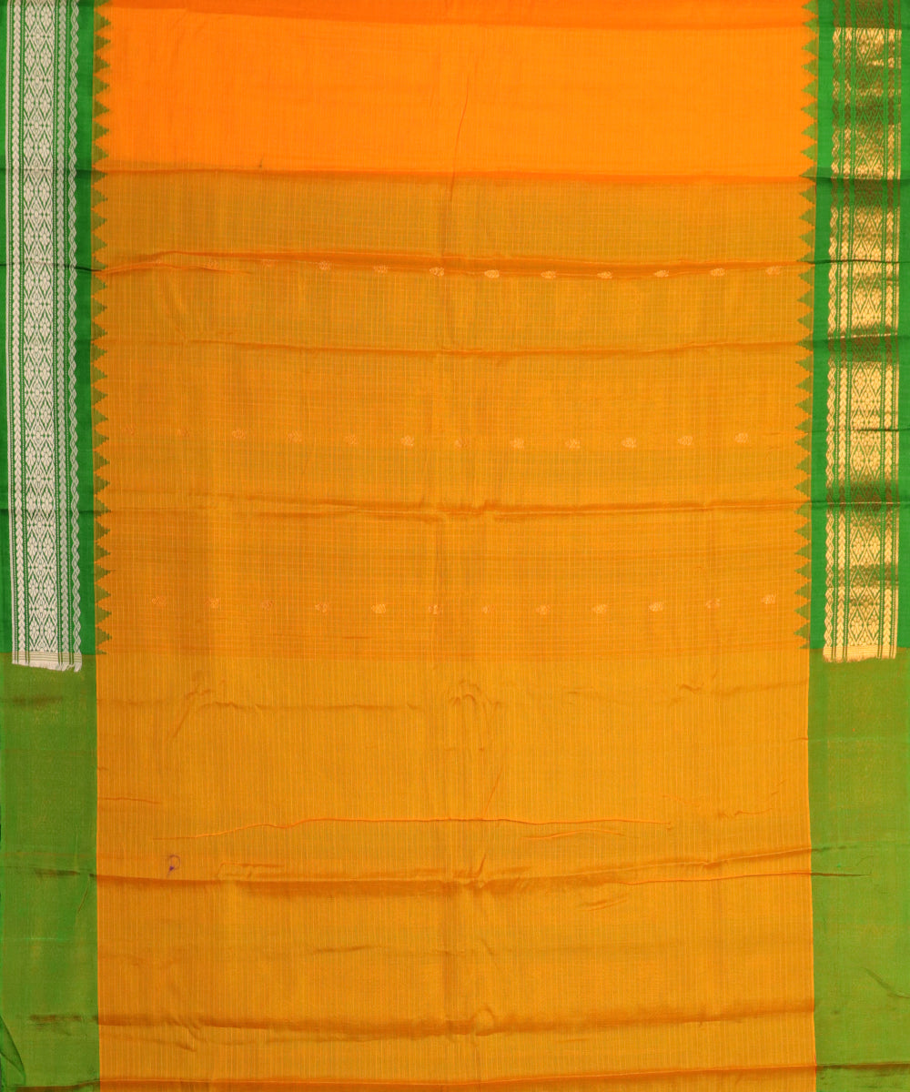 Pumpkin color Handloom Gadwal sico saree