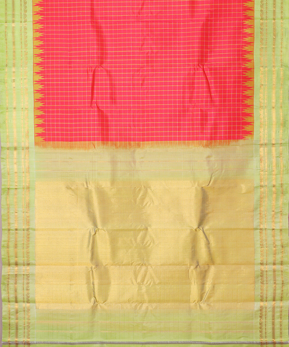 Imperial red color handloom Gadwal Silk saree