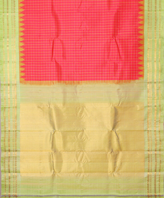 Imperial red color handloom Gadwal Silk saree