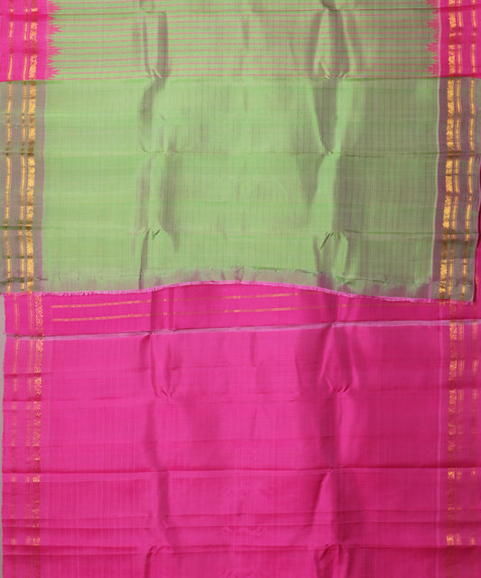 Fern green color handloom Gadwal Silk saree