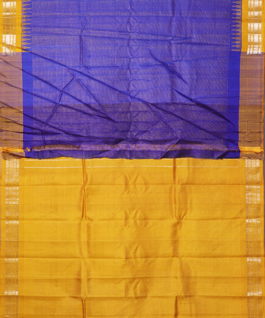 Navy blue color handloom Gadwal Silk saree
