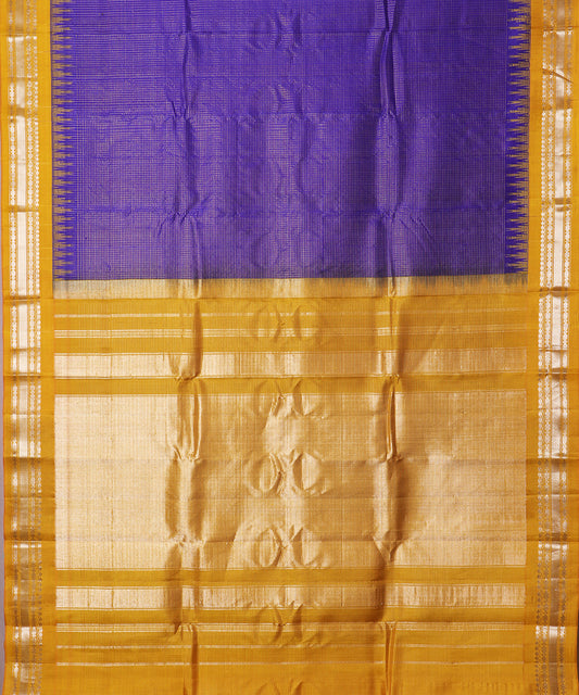 Navy blue color handloom Gadwal Silk saree