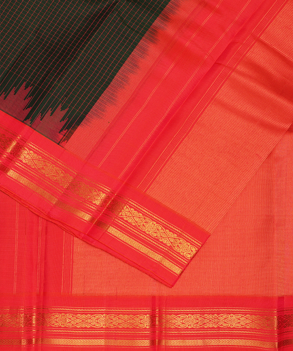 Sacramento green color handloom Gadwal Silk saree