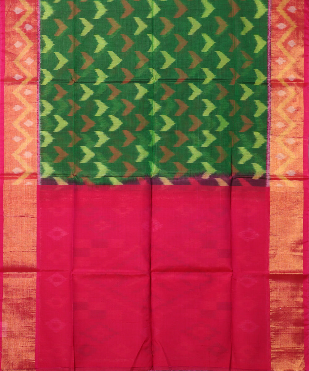 Forest green color handloom pochampally sico saree