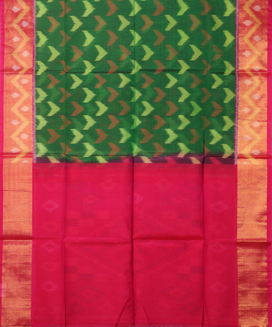Forest green color handloom pochampally sico saree