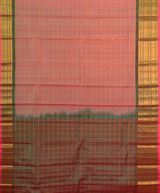 Indian red shade Handloom Gadwal sico saree