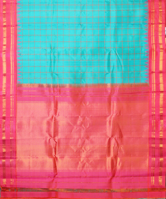 Jungle green handloom Gadwal Silk saree