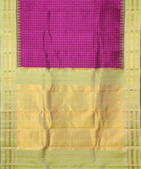 Lollipop violet handloom Gadwal Silk saree