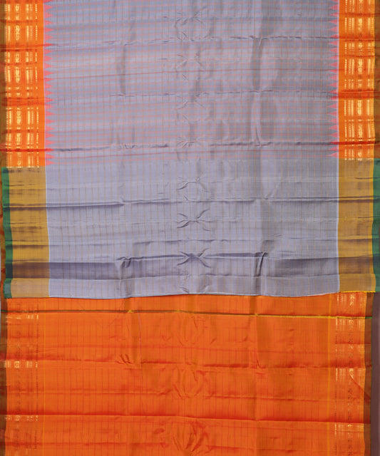 Independence blue color handloom Gadwal Silk saree