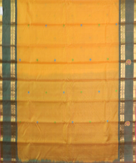 Tangerine color Handloom Gadwal sico saree