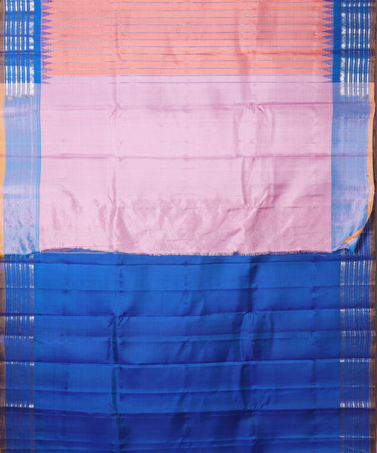 Brick pink color handloom Gadwal Silk saree