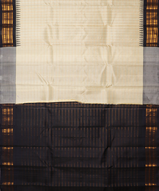 Banana yellow color handloom Gadwal Silk saree