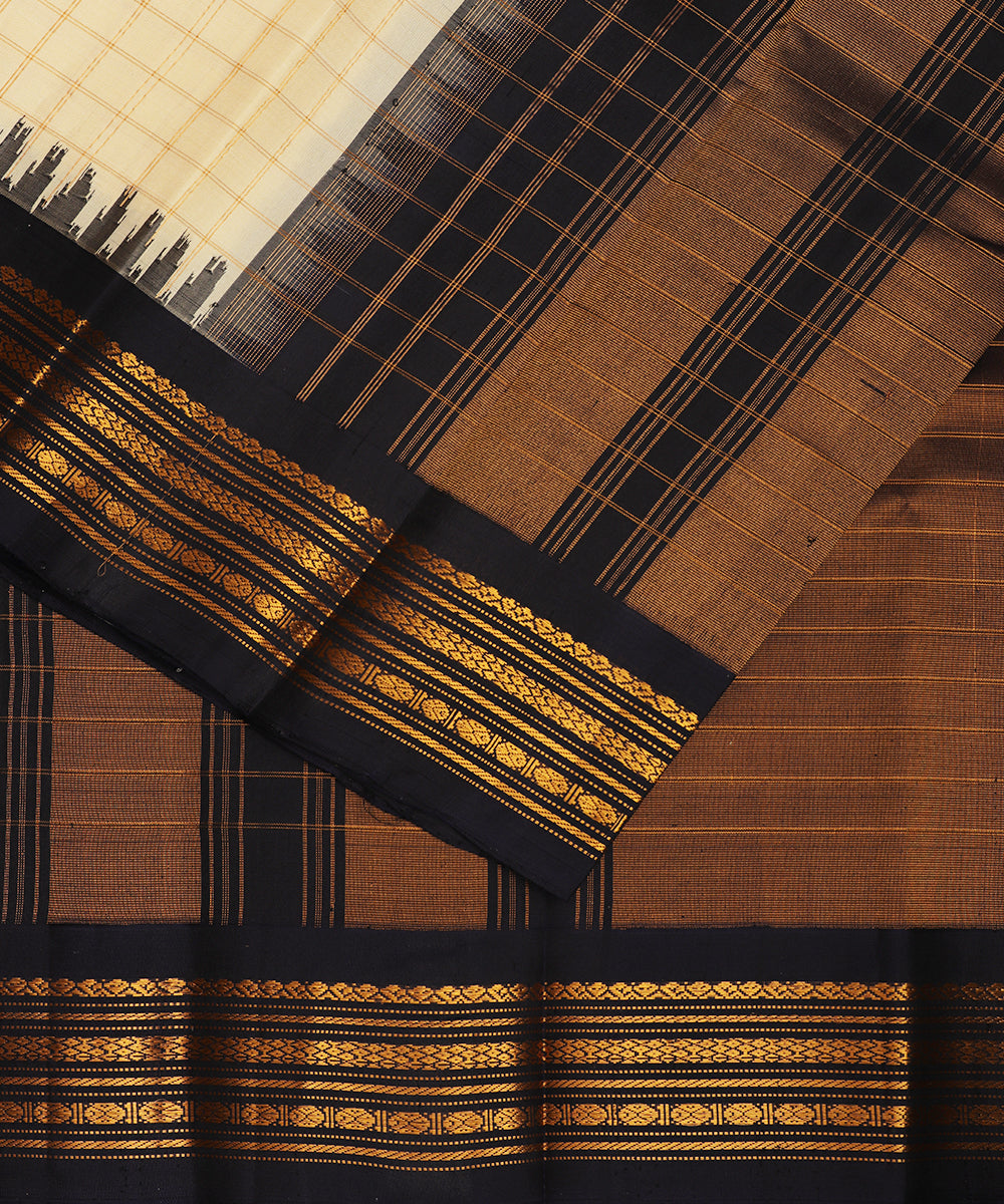 Banana yellow color handloom Gadwal Silk saree