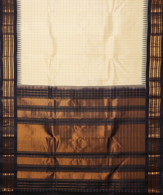 Banana yellow color handloom Gadwal Silk saree