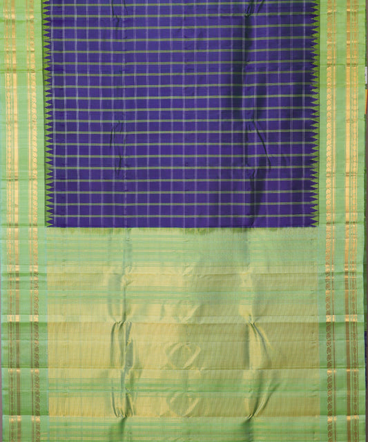 Space blue color handloom Gadwal Silk saree