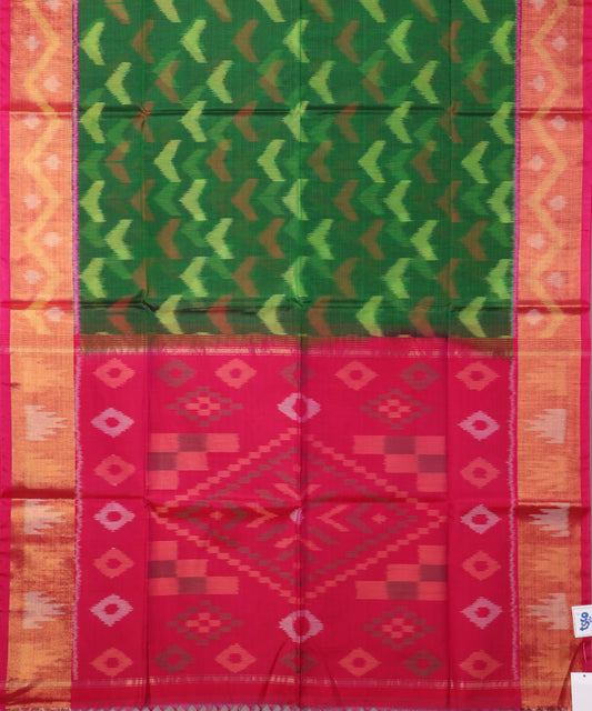 Forest green color handloom pochampally sico saree
