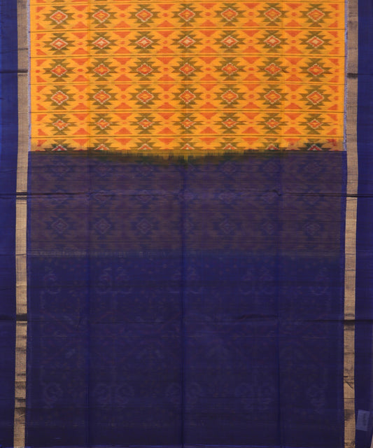 Fire orange color handloom pochampally sico saree