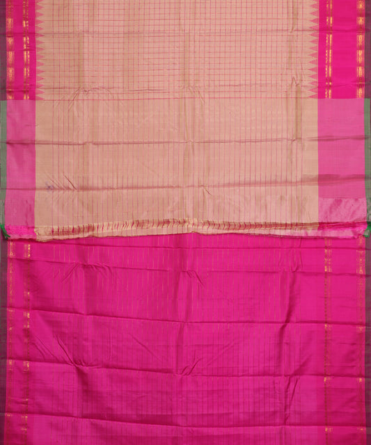 Multi-shade handloom Gadwal Silk saree