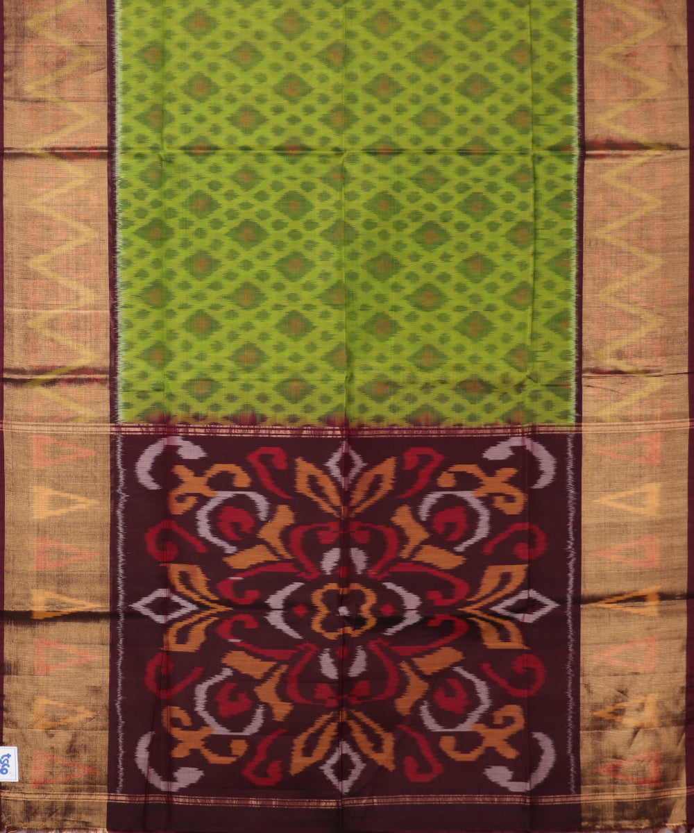 Green color handloom pochampally sico saree
