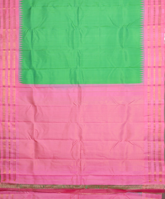Jade green color handloom Gadwal Silk saree