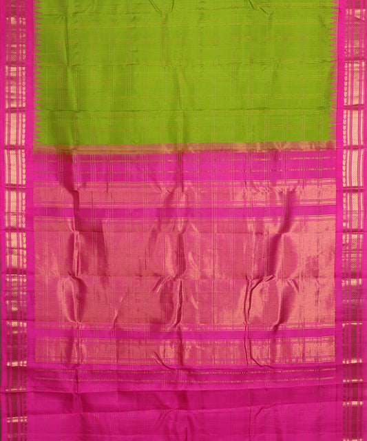Green color handloom Gadwal Silk saree