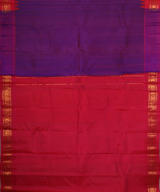 Byzantine violet color handloom Gadwal Silk saree