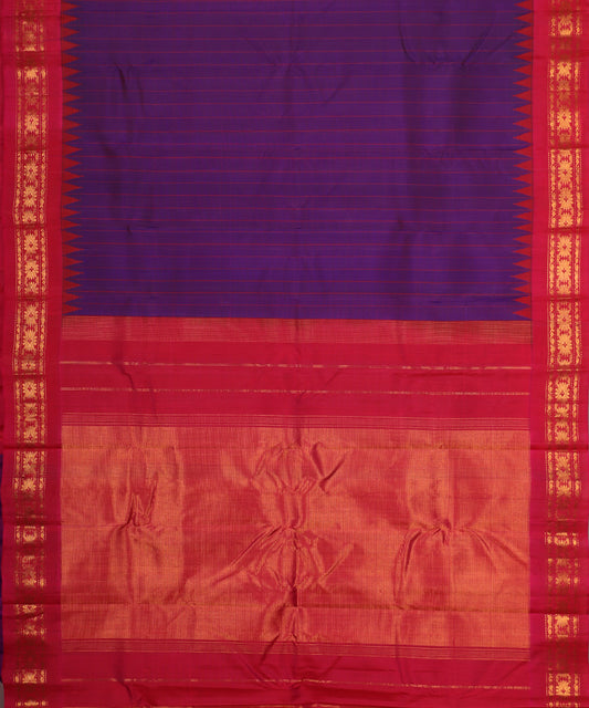 Byzantine violet color handloom Gadwal Silk saree