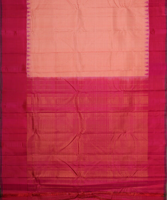 Salmon red color handloom Gadwal Silk saree