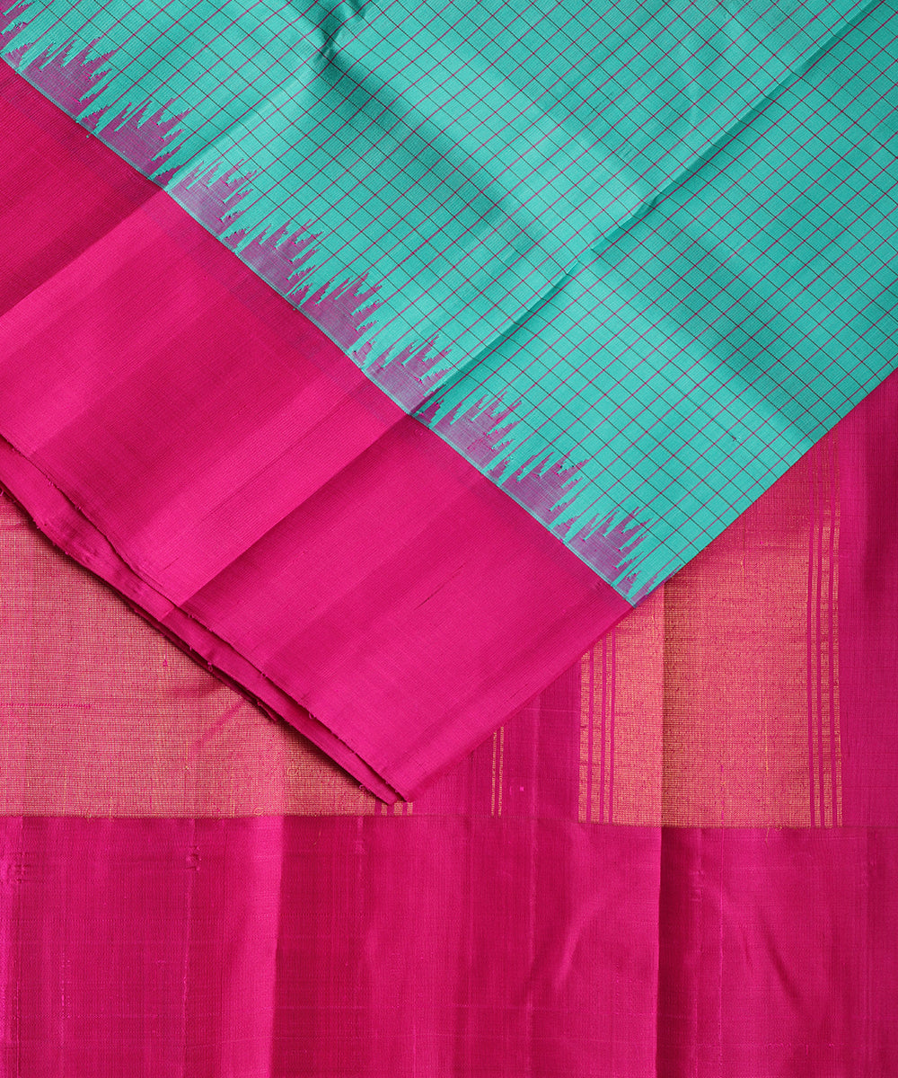 Jungle green color handloom Gadwal Silk saree