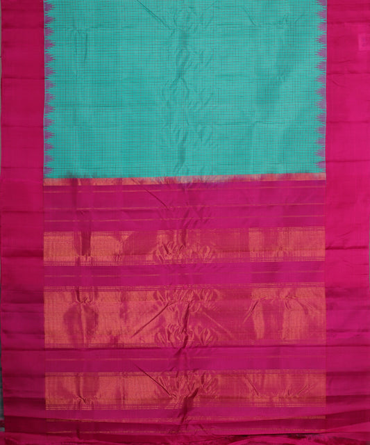 Jungle green color handloom Gadwal Silk saree