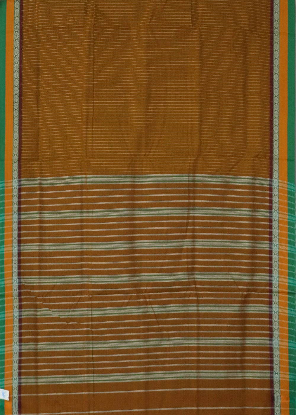 Apricot orange color narayanpet 9 yards cotton saree