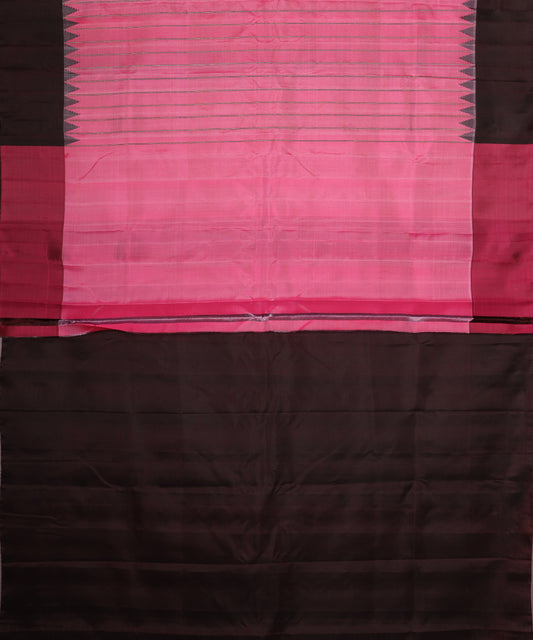 French pink color handloom Gadwal Silk saree